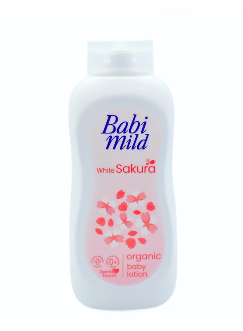 Babi Mild White Sakura Organic Baby Lotion – Gentle Touch Moisturizing Care for Soft & Smooth Baby Skin (0+ Months)180ml
